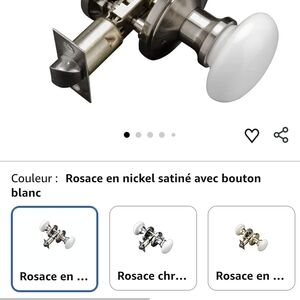 Satin Nickel Door Knob with White Handle